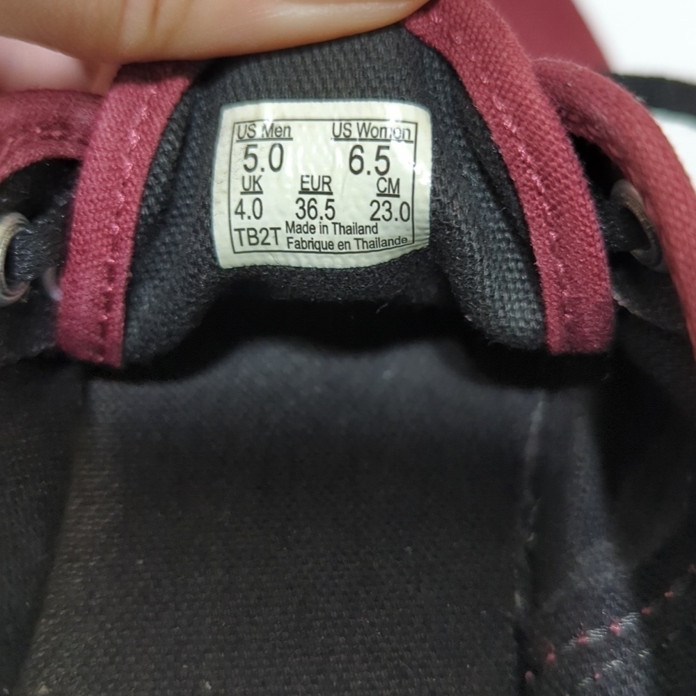 Vans off the wall burgendy red athletic sneaker women's size 6.5 men's 5 - Picture 14 of 14